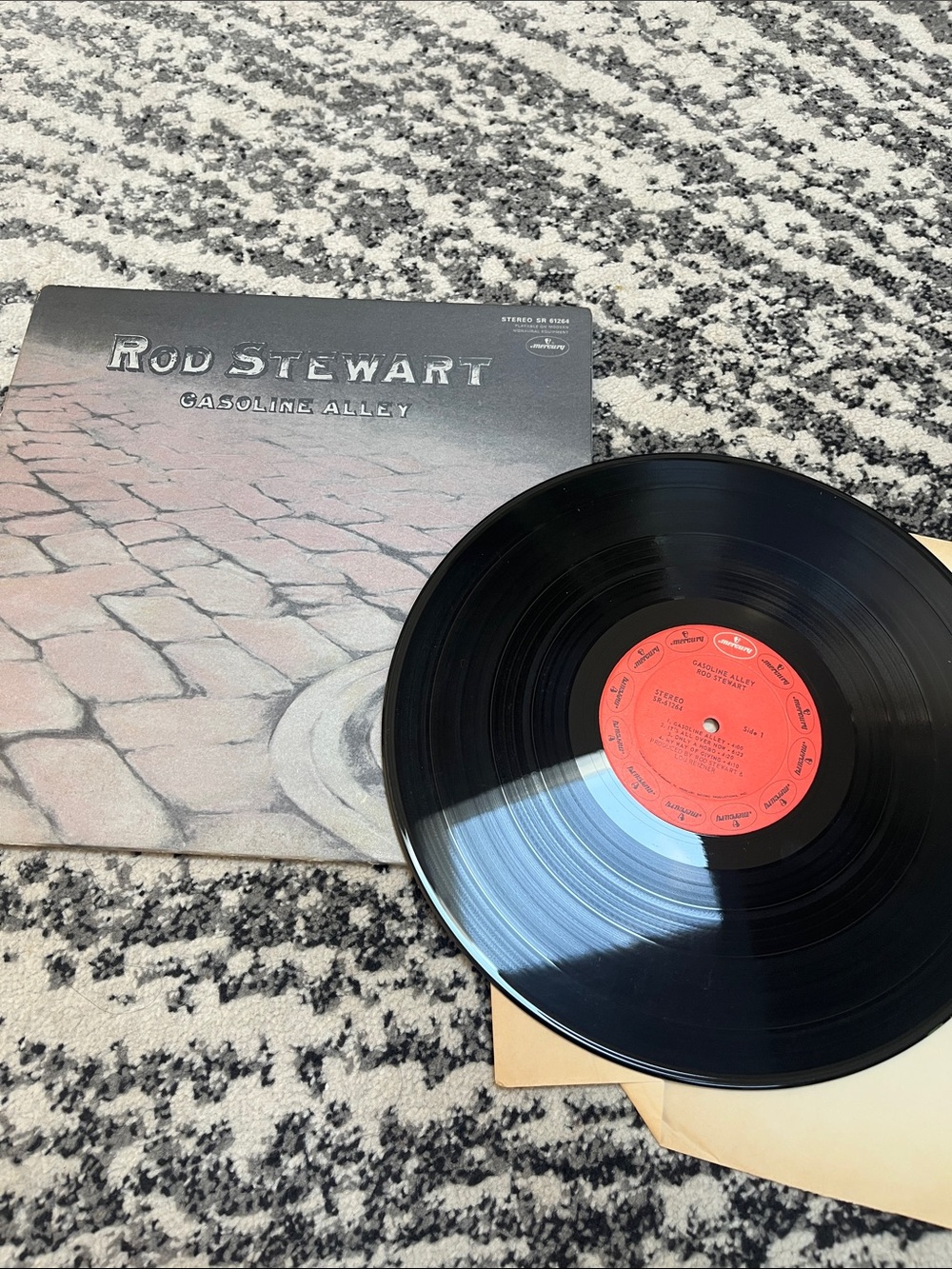 Rod Stewart Gasoline Alley Vinyl Record - Black with Red Label